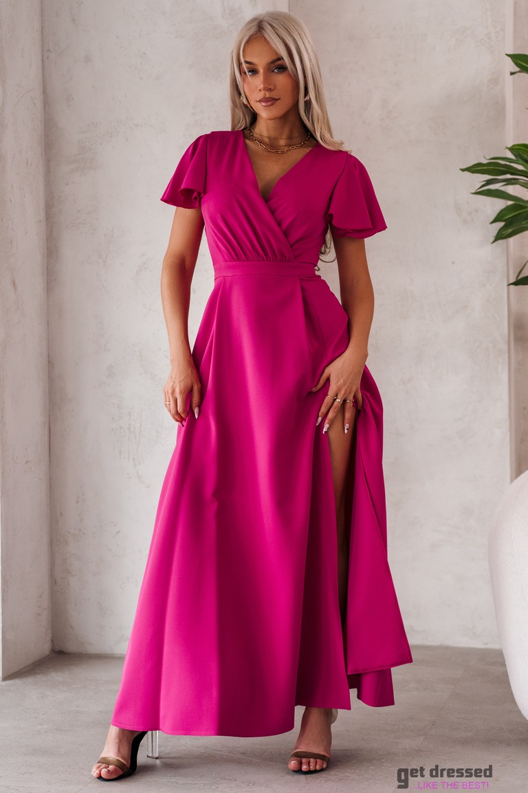 Fuksijas krāsas maxi kleita Alina