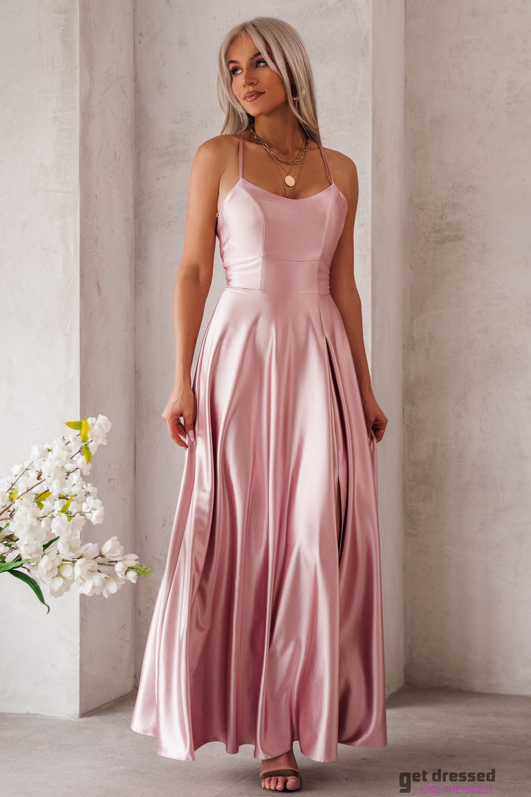 Gaiši rozā maksi kleita Maria