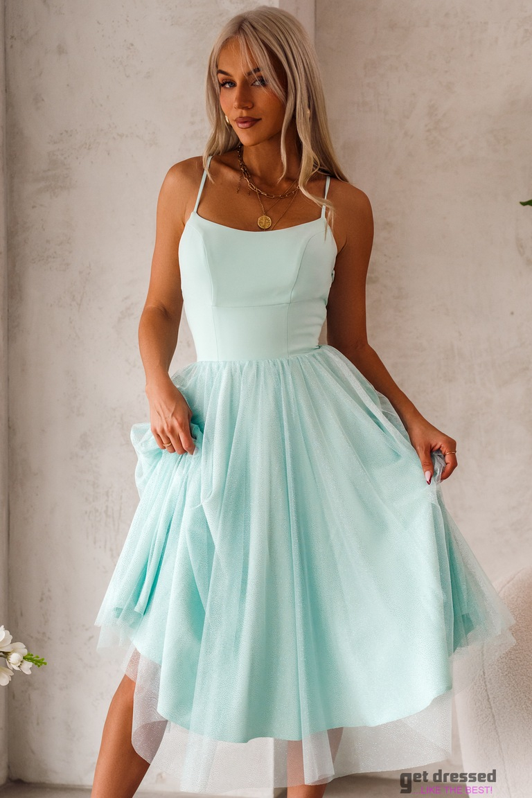 Piparmētru zaļā izlaiduma kleita Annabelle