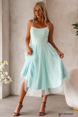 Piparmētru zaļā izlaiduma kleita Annabelle