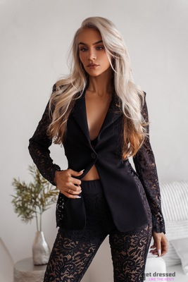 Sieviešu melns mežģīņu kostīms