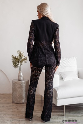 Sieviešu melns mežģīņu kostīms