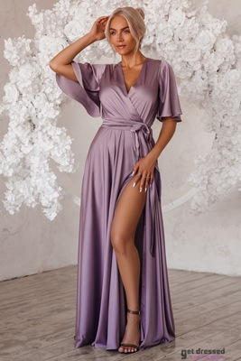 Pelnu purpura satīna maksi kleita Zeynep