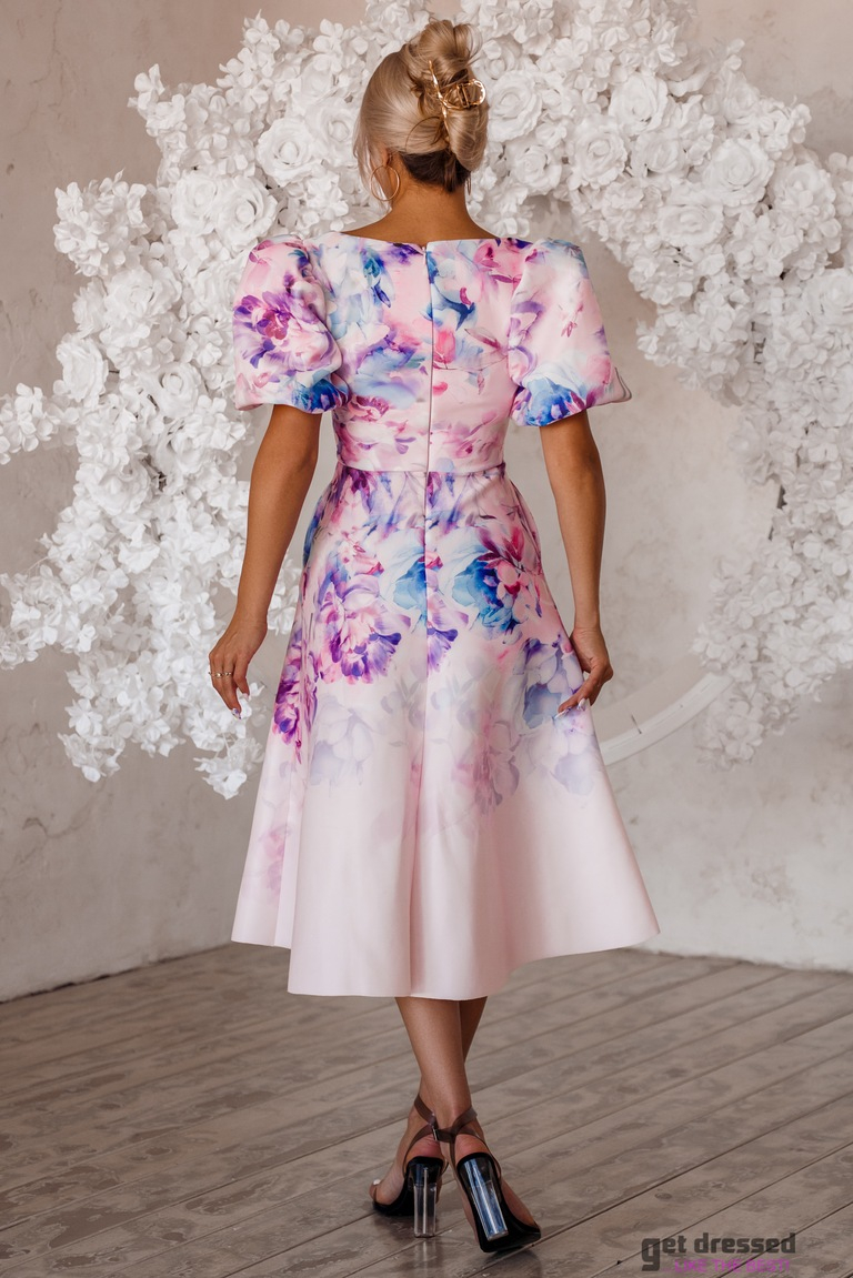 Ziedu raksta vidēja garuma kleita Cynthia