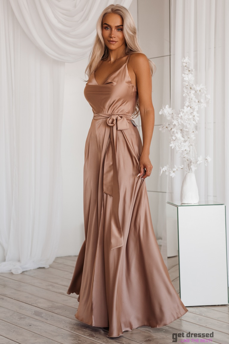 Garā kleita Iliana bronzas tonī