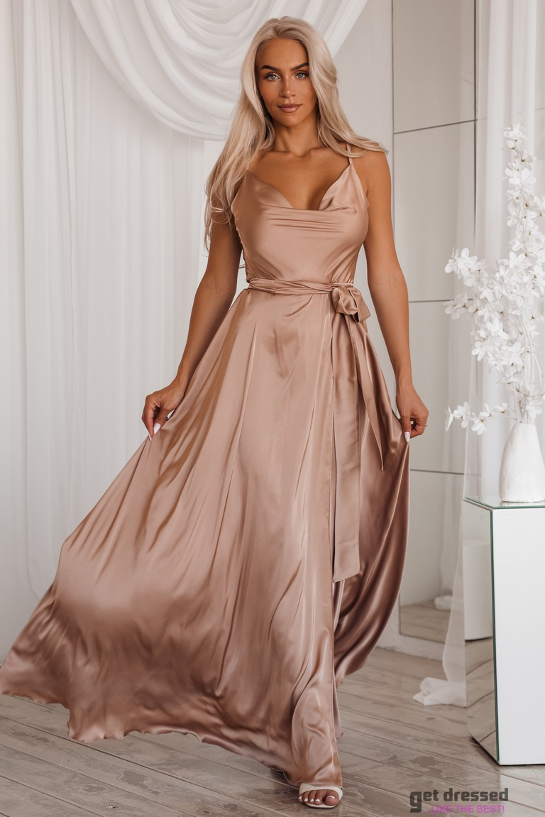 Garā kleita Iliana bronzas tonī