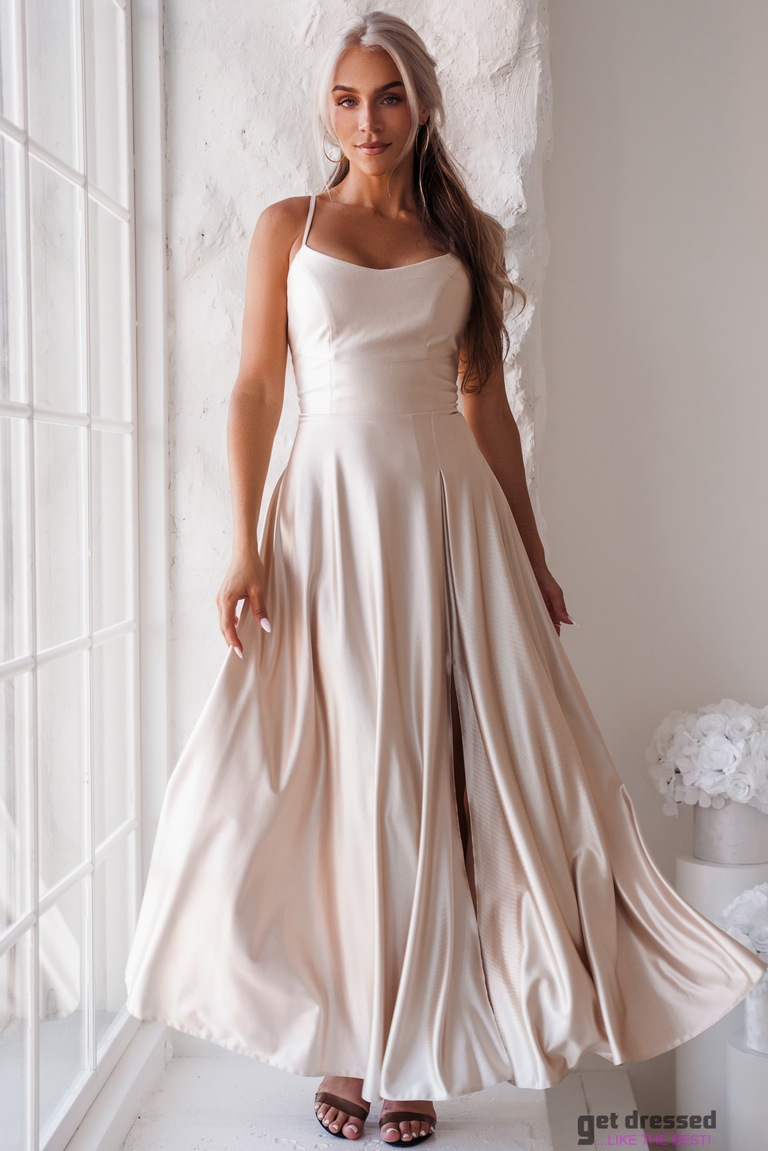 Bēšā maksi kleita Maria