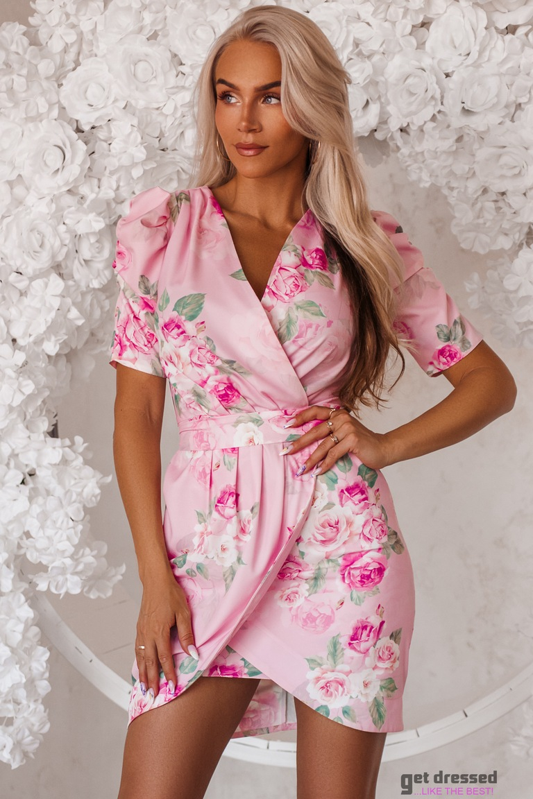 Mahedi rozā ziedu vasaras kleita Kaisa