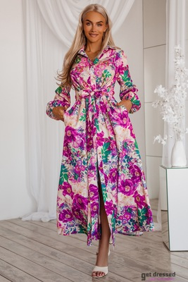 Krekla kleita ar rozā ziediem