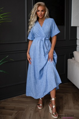 Gaiši zilo lina maxikleitu