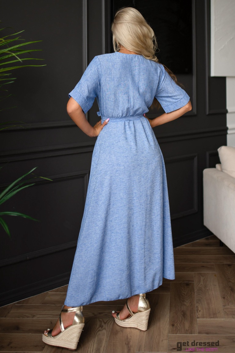 Gaiši zilo lina maxikleitu