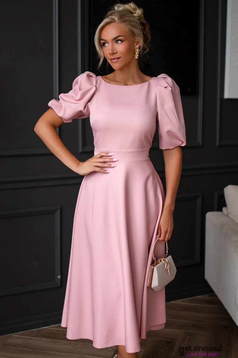 Maigi rozā vidēja garuma kleita Deborah