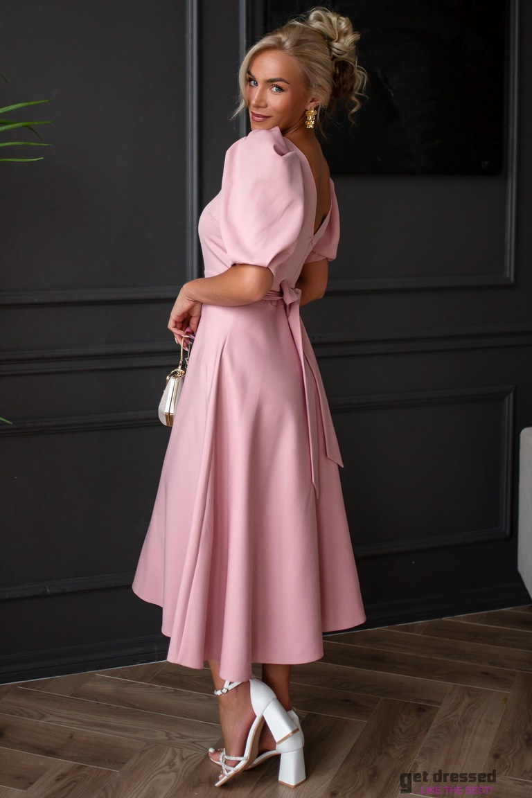 Maigi rozā vidēja garuma kleita Deborah