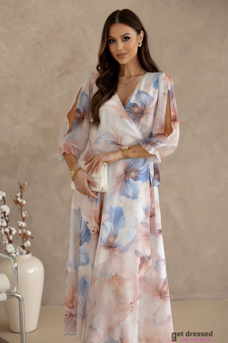 Azize ietīšanas kleita bēšos toņos