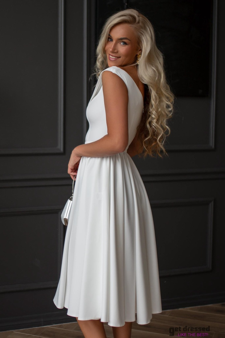 Baltā Midi kleita Nadia