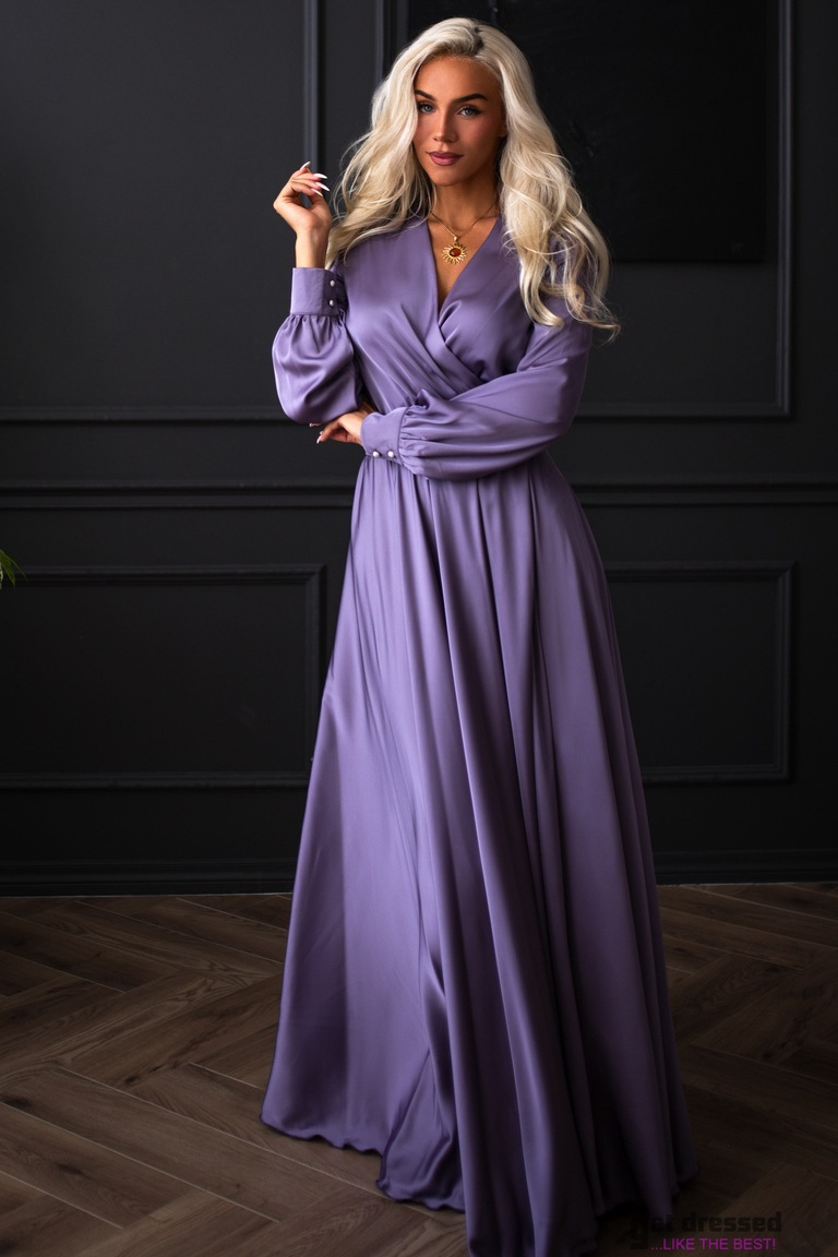 Pelēkvioleta maksi kleita Anzela