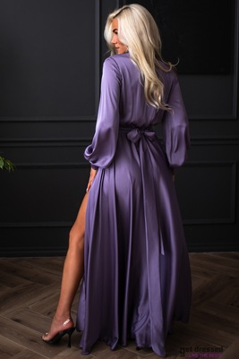 Pelēkvioleta maksi kleita Anzela