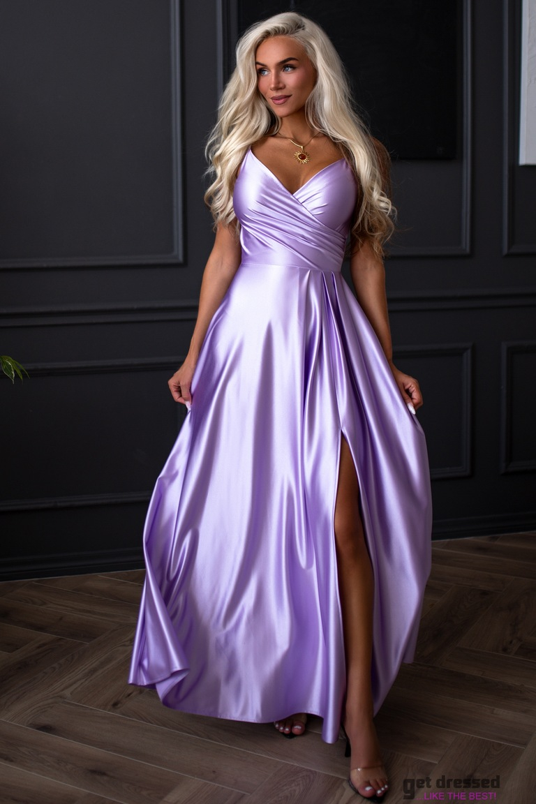 Lavandas violetā maksi kleita Coco