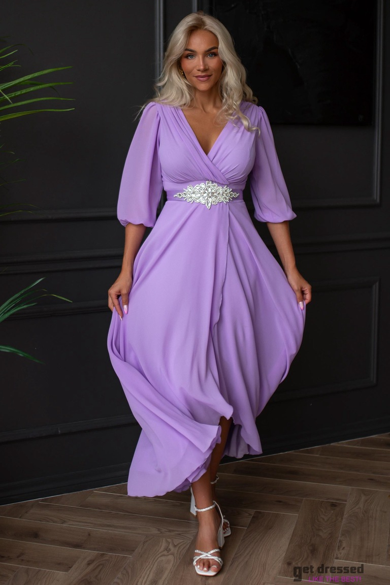 Lavandas krāsas maksi kleita Sädely