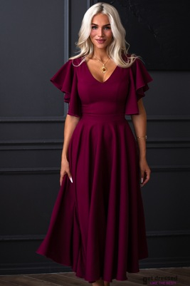 Tumši sarkana midi kleita Loreen