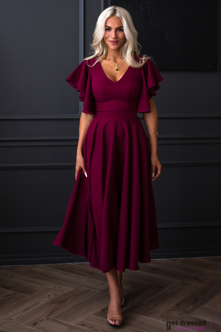 Tumši sarkana midi kleita Loreen