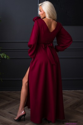 Tumši sarkana maxi kleita Elisabeth