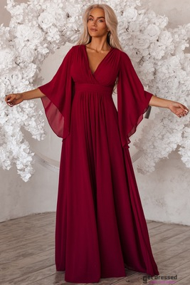 Tumši sarkana maxi kleita Sloane