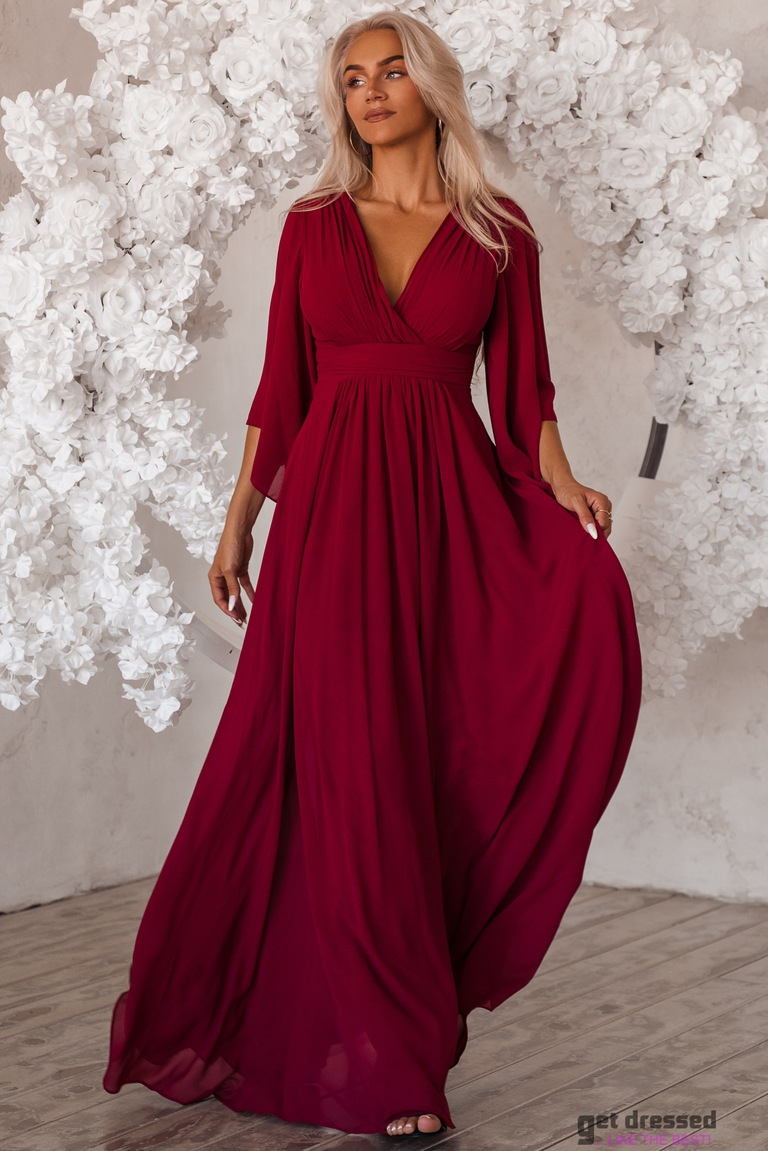 Tumši sarkana maxi kleita Sloane