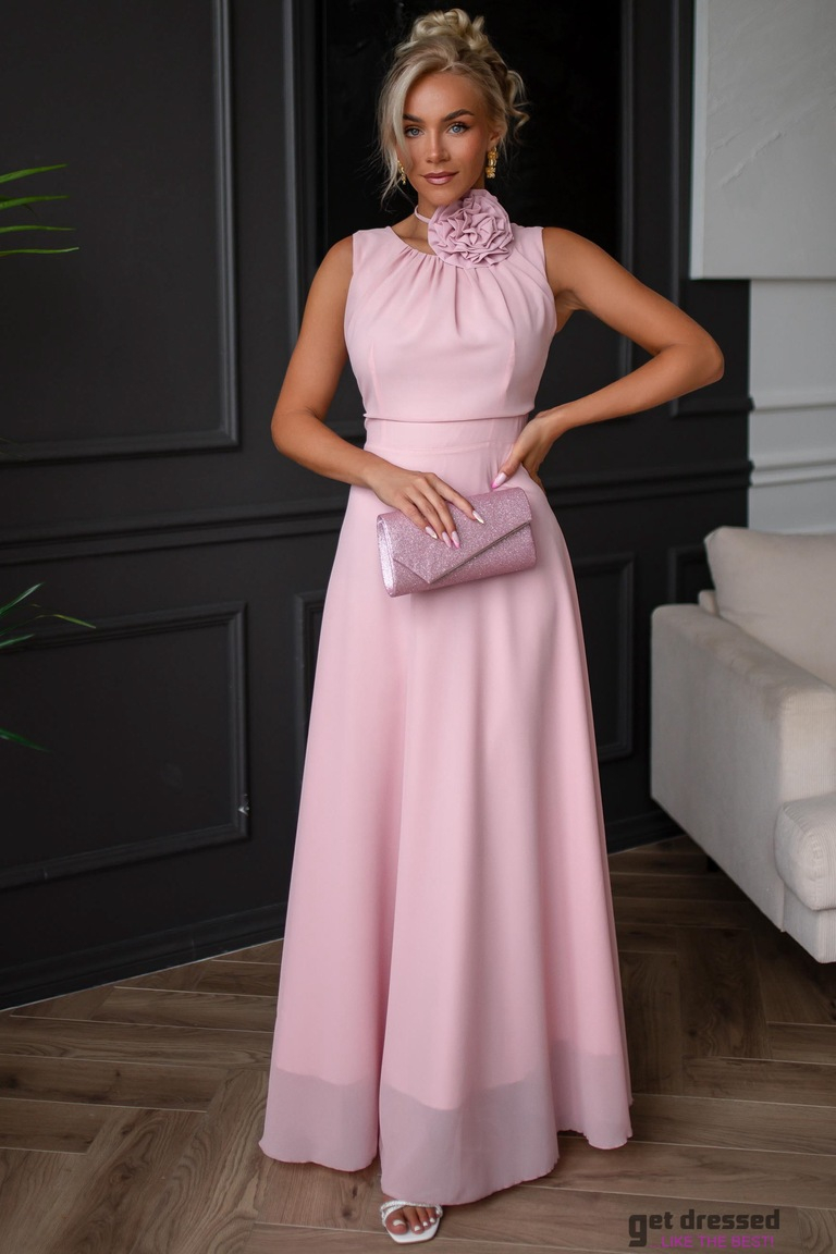 Gaiši rozā maxi kleita Angela