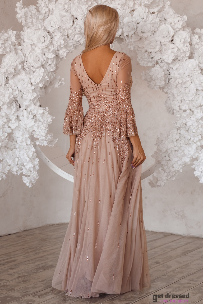 Zeltaina vakarkleita no tilla ar fliteriem