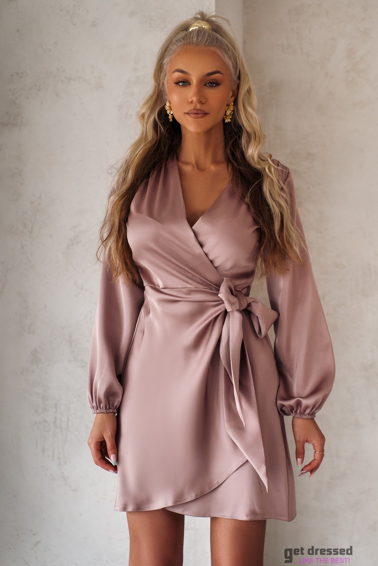 Mokka satīna kleita Izzy