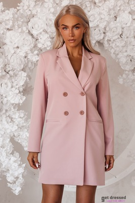 Gaiši rozā bleizerkleita ar brūnganu jostu