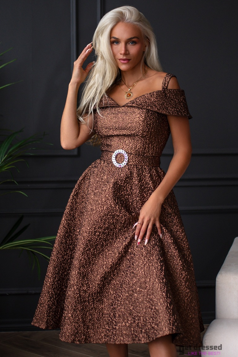 Bronzas krāsas izlaiduma kleita Livia