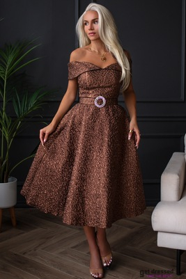 Bronzas krāsas izlaiduma kleita Livia