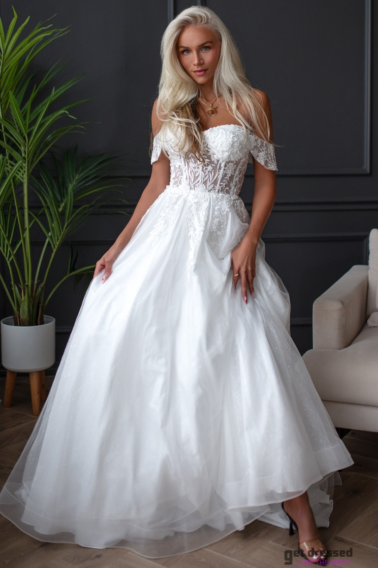 Valge pulmakleit Lucia