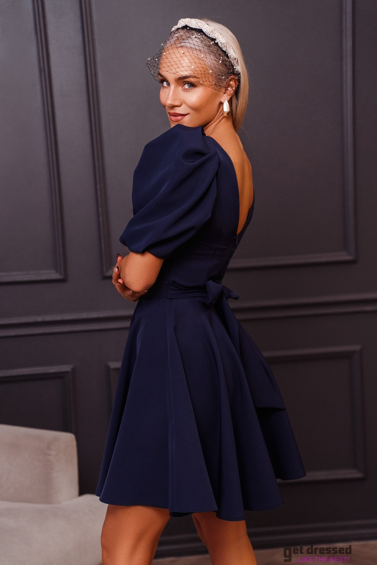 Tumši zila izlaiduma kleita Deborah Mini