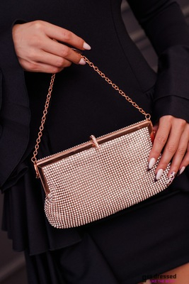 Eleganta mirdzoša pleca somiņa ar metāla ķēdi