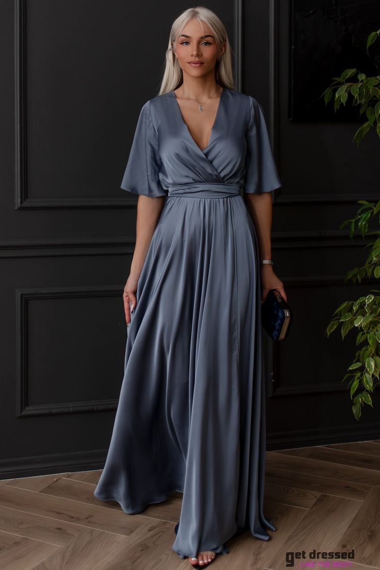 Maxi kleita Zeynep – Zilgani pelēka