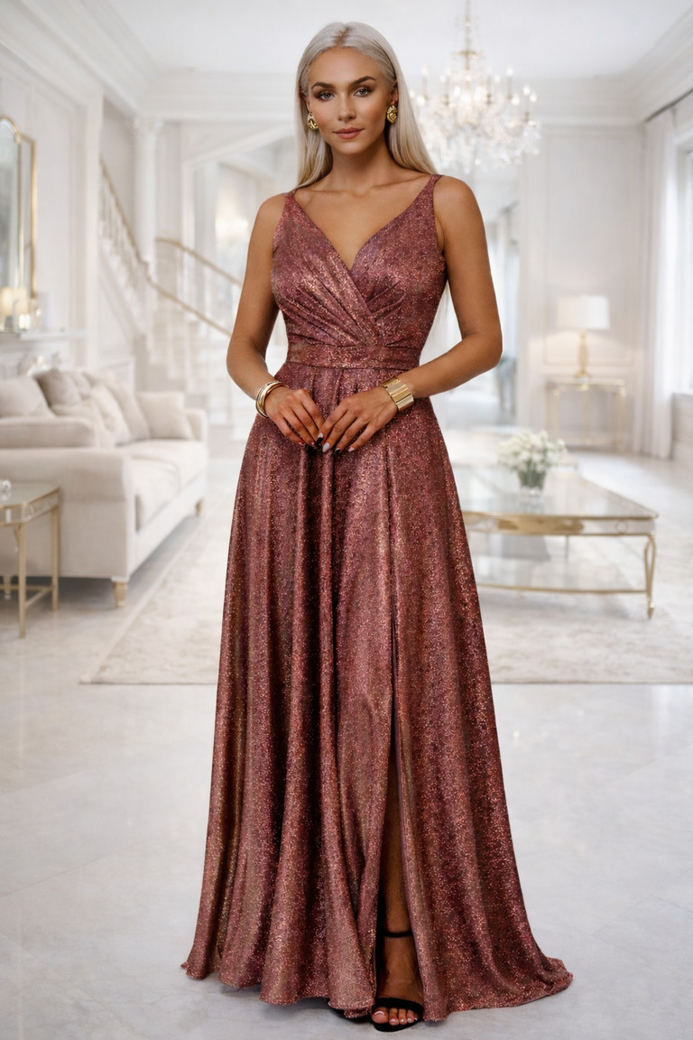 Vara toņa mirdzoša maksikleita Valencia