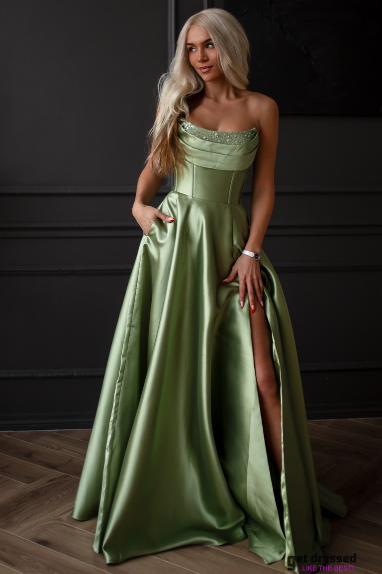 Svētku kleita Merrit – Olīvzaļa