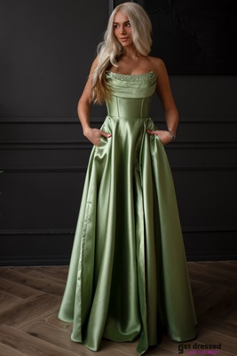 Svētku kleita Merrit – Olīvzaļa