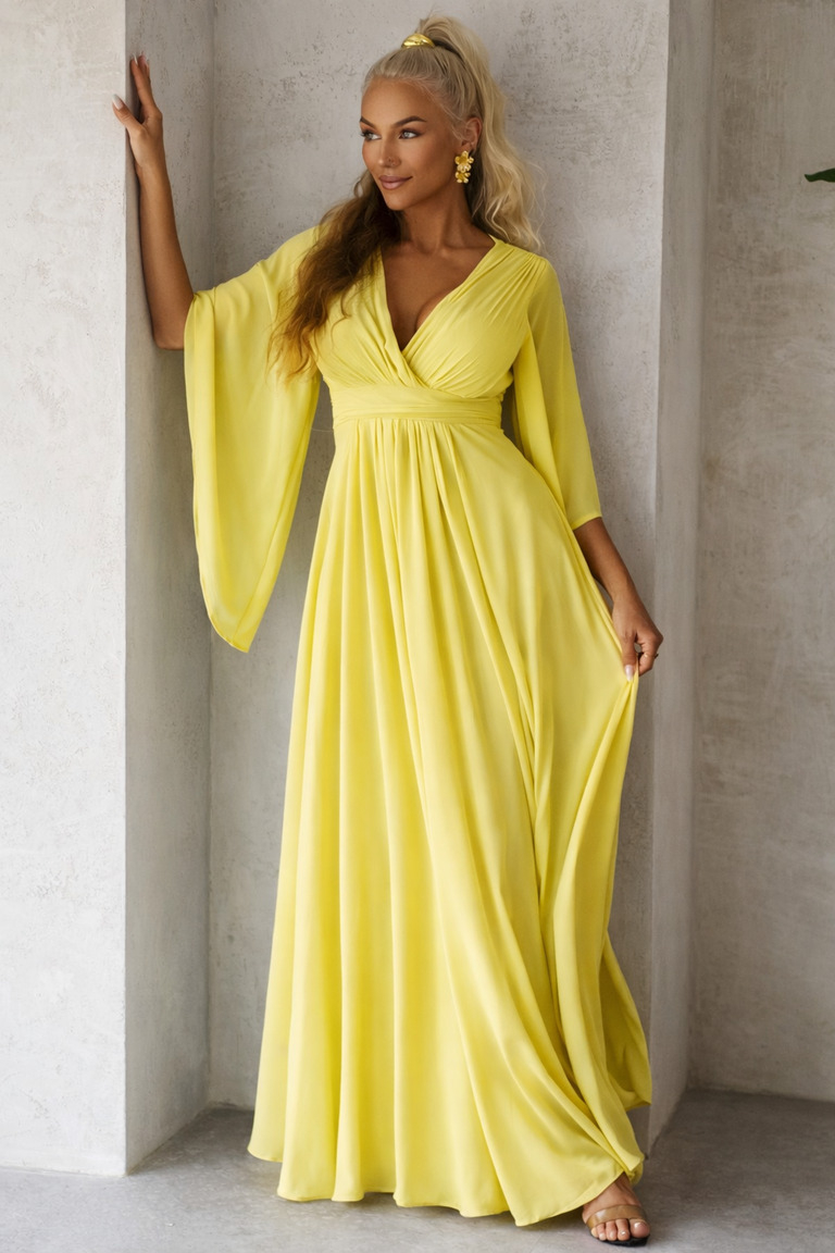 Maxi kleita Sloane – Dzeltena