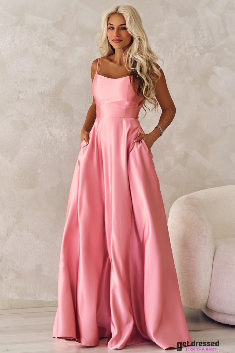 Maxi kleita Dagmar – putekļaini rozā