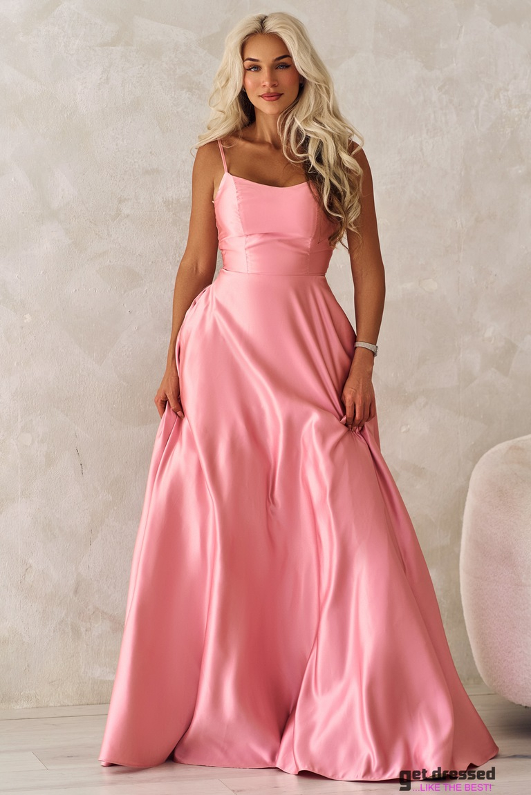 Maxi kleita Dagmar – putekļaini rozā