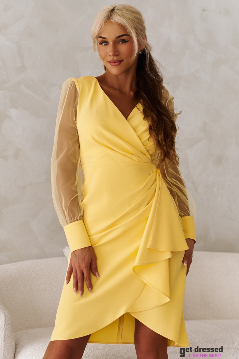 Midi kleita Samantha – Dzeltena