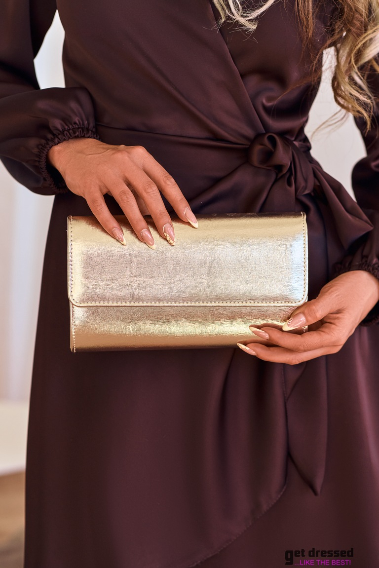 Zelta lakādas clutch soma