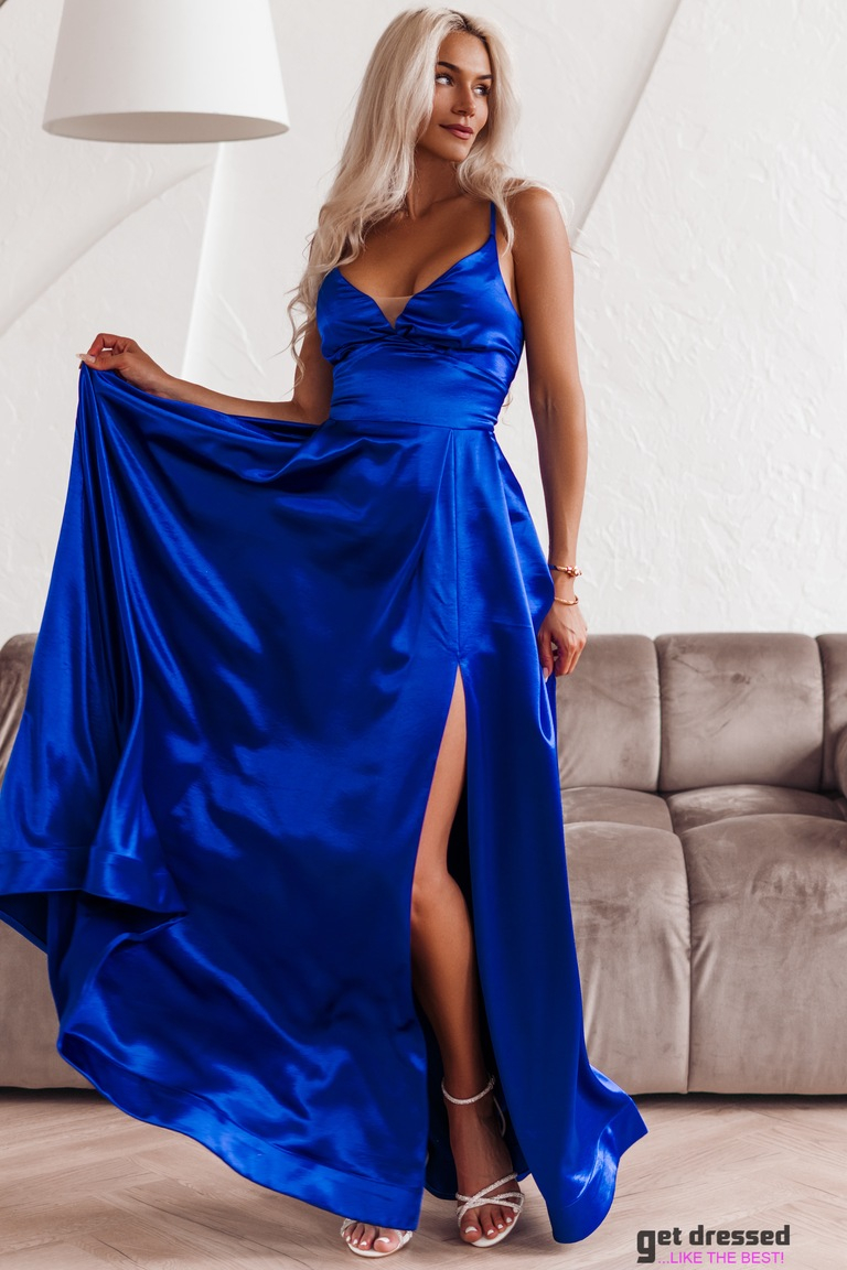 Maxi Dress Britt – Blue Satin