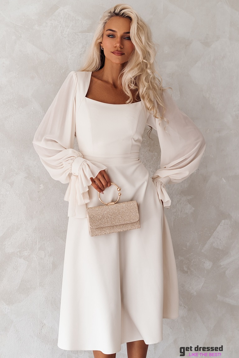 Midi Kleita Roosi – Krēmbalta