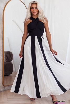 Maxi kleita Esther – Melna/balta