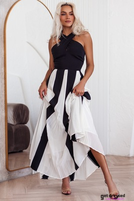 Maxi kleita Esther – Melna/balta